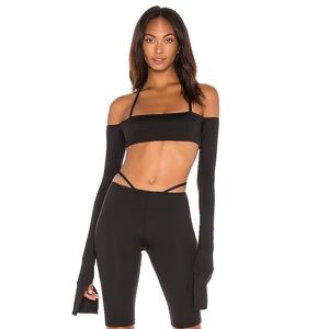 Laquan Smith off the shoulder crop top